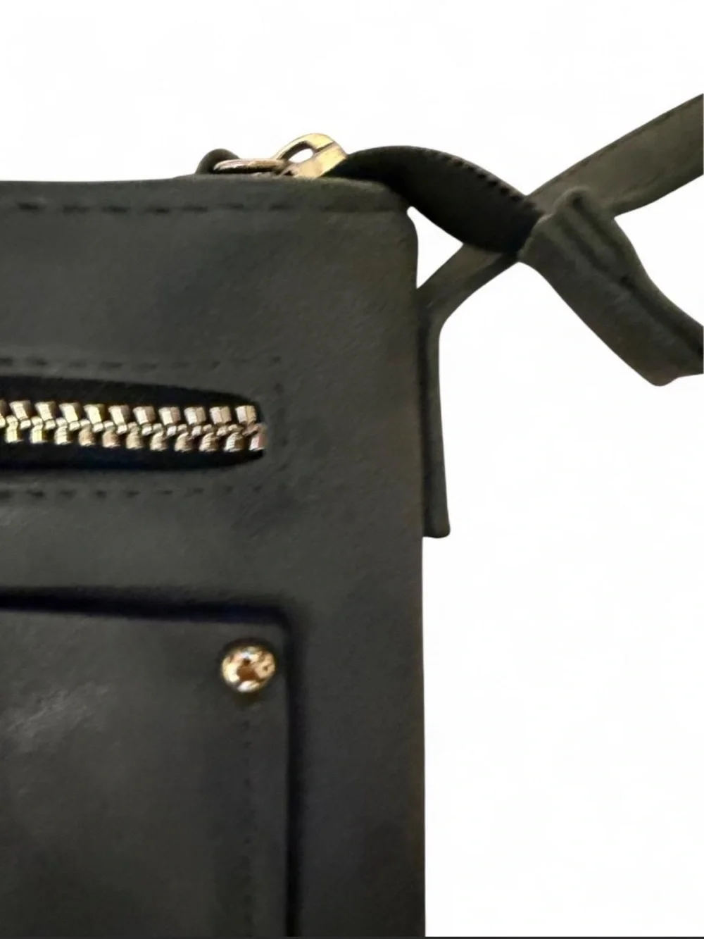 Primark Faux leather crossbody bag in dark green color